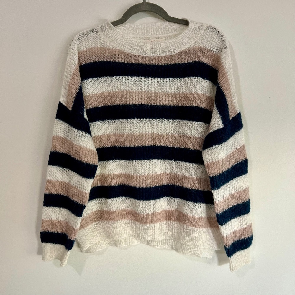 Xirena Striped Alpaca Mohair Knit Sweater Size S